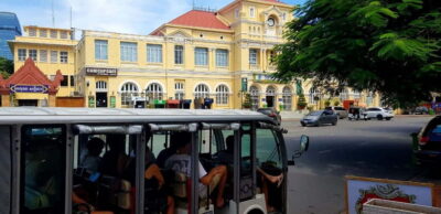 Heritage tour of Phnom Penh in electric bus - The big story arc: French protectorate, Art Deco, royalty, and Khmer Rouge