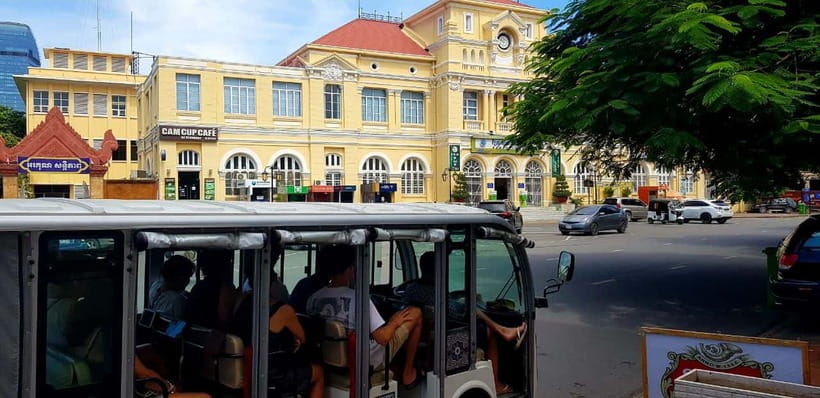 Heritage tour of Phnom Penh in electric bus - The big story arc: French protectorate, Art Deco, royalty, and Khmer Rouge