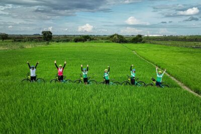 Phnom Penh Bike & Boat Sunset Tour / E-Bike Available - Hitting the bikes, then crossing to Mekong Island