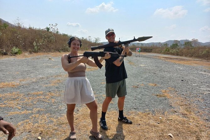 Phnom Penh Outdoor shooting Range - Unlimited Beer, Soft Drinks, Water, and Pork Skewers with Sticky Rice